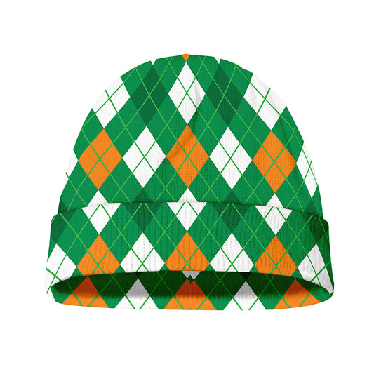 Saint Patrick's Day Argyle Pattern Print Beanie