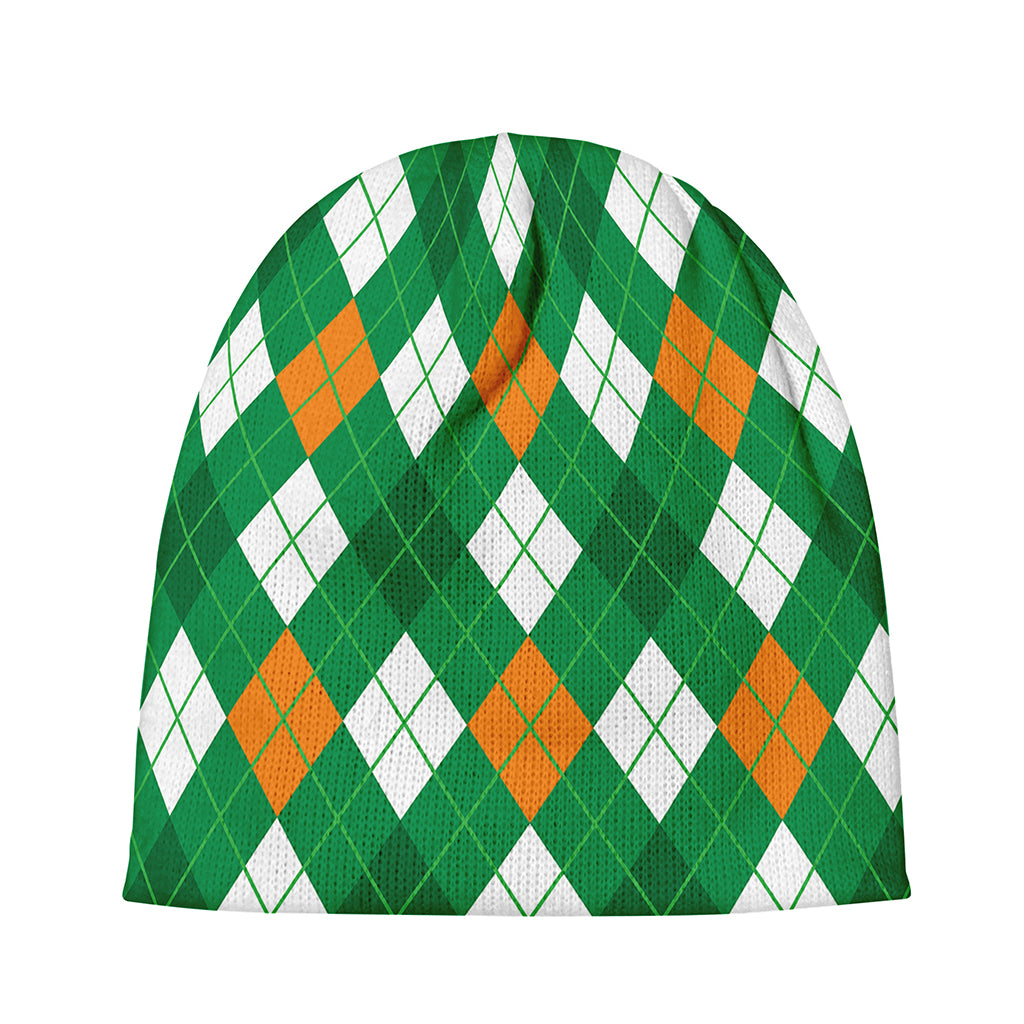 Saint Patrick's Day Argyle Pattern Print Beanie