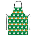 Saint Patrick's Day Argyle Pattern Print Bib Apron With Pocket