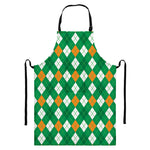 Saint Patrick's Day Argyle Pattern Print Bib Apron With Pocket