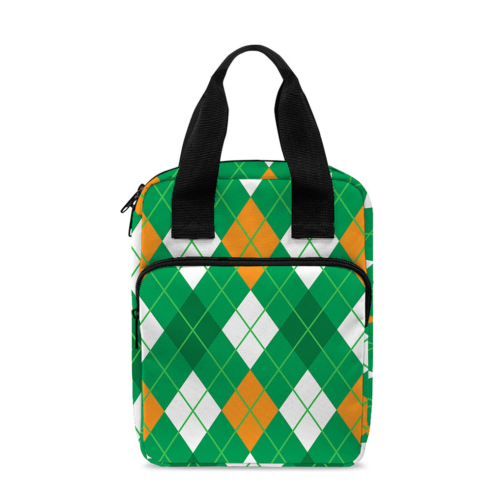 Saint Patrick's Day Argyle Pattern Print Bible Tote Bag