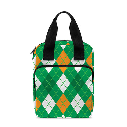Saint Patrick's Day Argyle Pattern Print Bible Tote Bag