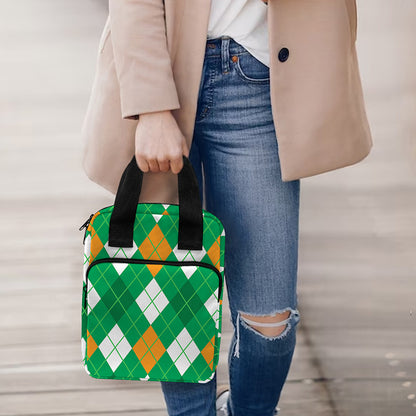 Saint Patrick's Day Argyle Pattern Print Bible Tote Bag