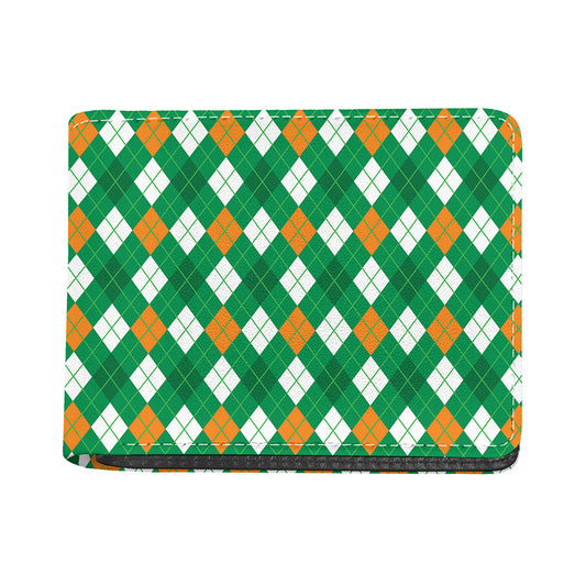 Saint Patrick's Day Argyle Pattern Print Bifold Wallet