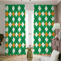 Saint Patrick's Day Argyle Pattern Print Dimout Pencil Pleat Curtains