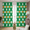 Saint Patrick's Day Argyle Pattern Print Blackout Pencil Pleat Curtains