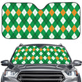 Saint Patrick's Day Argyle Pattern Print Car Windshield Sun Shade