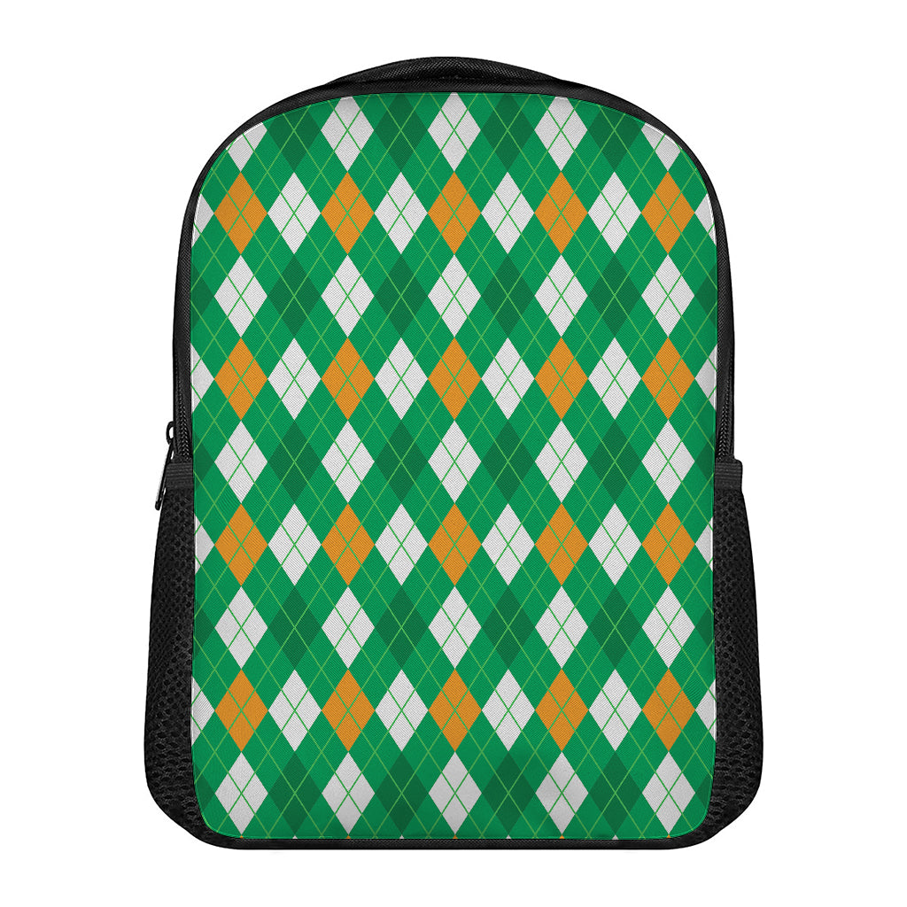 Saint Patrick's Day Argyle Pattern Print Casual Backpack