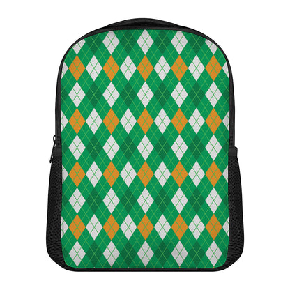 Saint Patrick's Day Argyle Pattern Print Casual Backpack