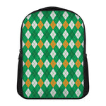 Saint Patrick's Day Argyle Pattern Print Casual Backpack