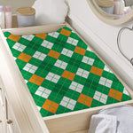 Saint Patrick's Day Argyle Pattern Print Changing Pad Cover