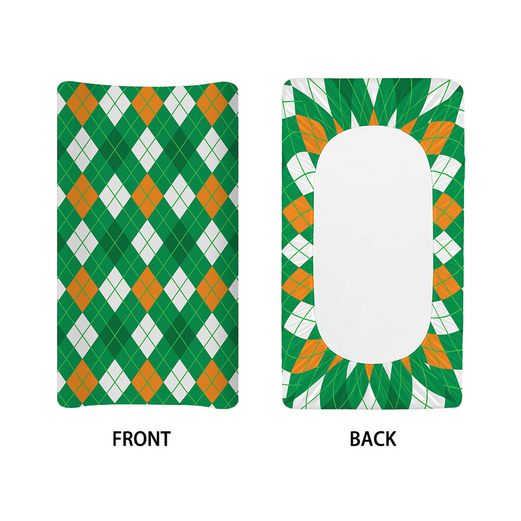 Saint Patrick's Day Argyle Pattern Print Changing Pad Cover
