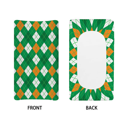 Saint Patrick's Day Argyle Pattern Print Changing Pad Cover