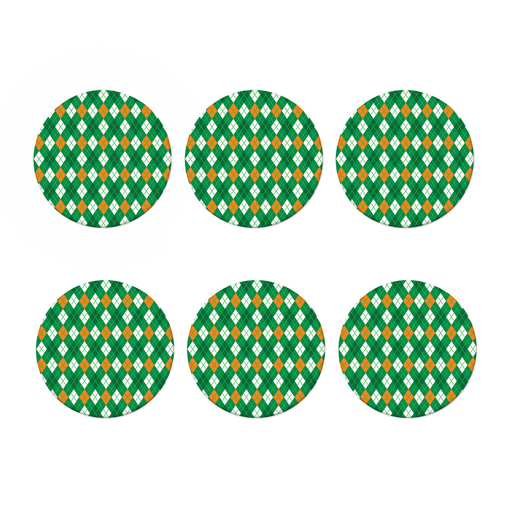 Saint Patrick's Day Argyle Pattern Print Coaster Set