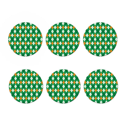 Saint Patrick's Day Argyle Pattern Print Coaster Set