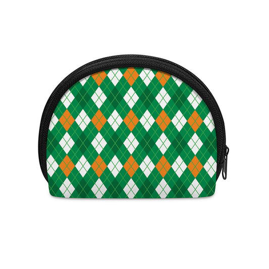 Saint Patrick's Day Argyle Pattern Print Coin Purse