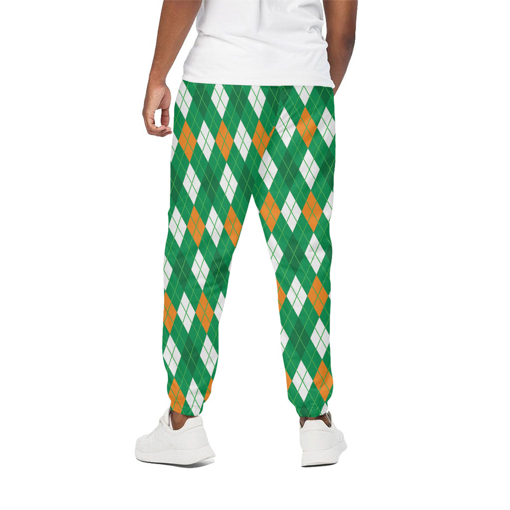 Saint Patrick's Day Argyle Pattern Print Cotton Pants