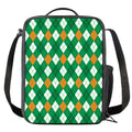 Saint Patrick's Day Argyle Pattern Print Crossbody Lunch Bag
