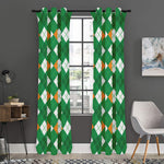 Saint Patrick's Day Argyle Pattern Print Curtain