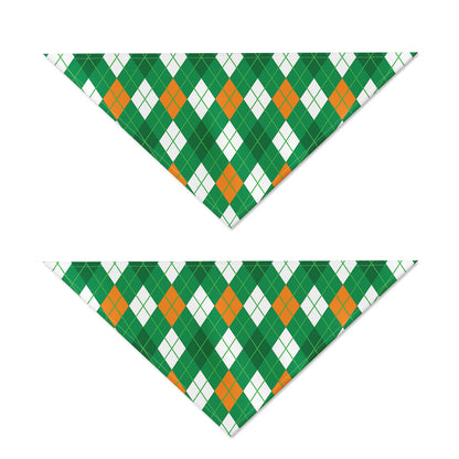 Saint Patrick's Day Argyle Pattern Print Dog Bandana