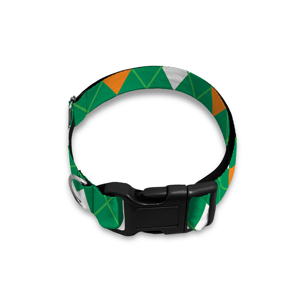 Saint Patrick's Day Argyle Pattern Print Dog Collar