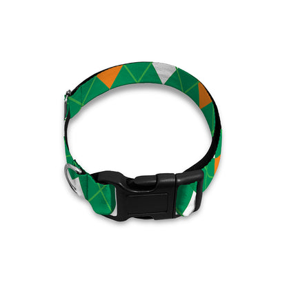 Saint Patrick's Day Argyle Pattern Print Dog Collar