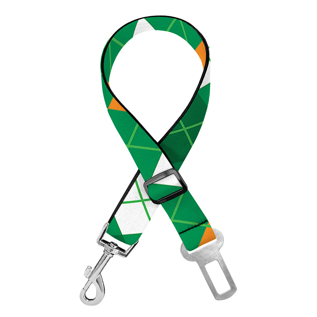 Saint Patrick's Day Argyle Pattern Print Dog Seat Belt