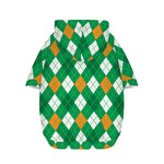 Saint Patrick's Day Argyle Pattern Print Dog Zip Up Hoodie