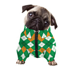 Saint Patrick's Day Argyle Pattern Print Dog Zip Up Jacket