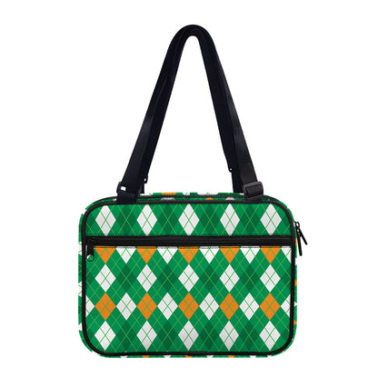 Saint Patrick's Day Argyle Pattern Print Double Strap Bible Bag