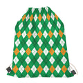 Saint Patrick's Day Argyle Pattern Print Drawstring Bag