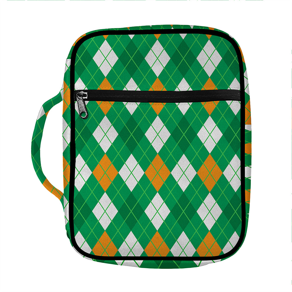 Saint Patrick's Day Argyle Pattern Print Front Pocket Bible Bag
