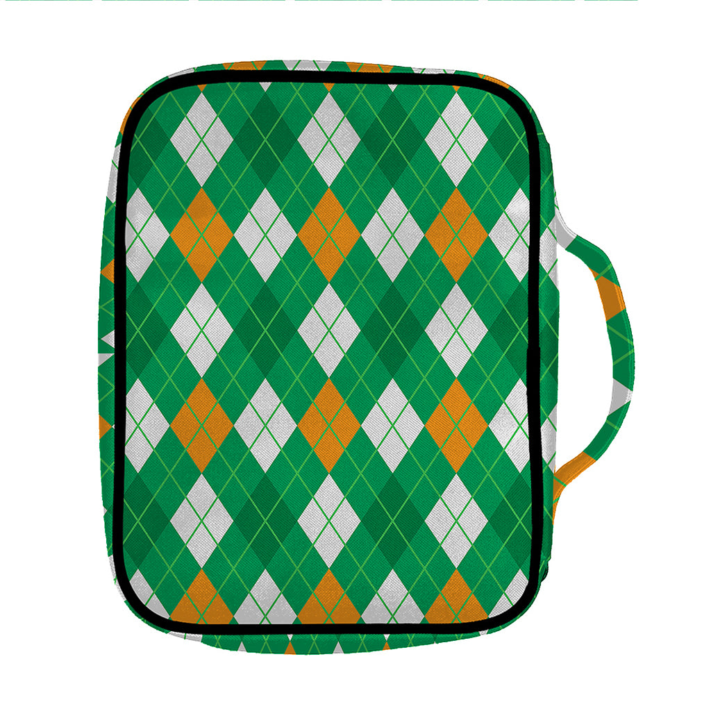 Saint Patrick's Day Argyle Pattern Print Front Pocket Bible Bag