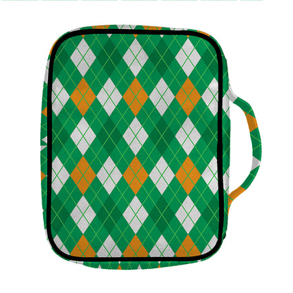 Saint Patrick's Day Argyle Pattern Print Front Pocket Bible Bag