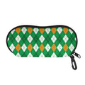 Saint Patrick's Day Argyle Pattern Print Glasses Case