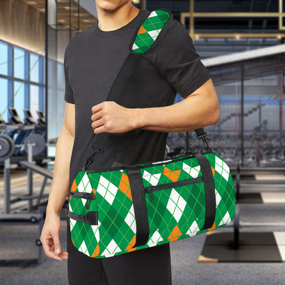 Saint Patrick's Day Argyle Pattern Print Gym Bag