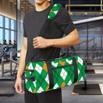 Saint Patrick's Day Argyle Pattern Print Gym Bag