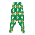 Saint Patrick's Day Argyle Pattern Print Hammer Pants