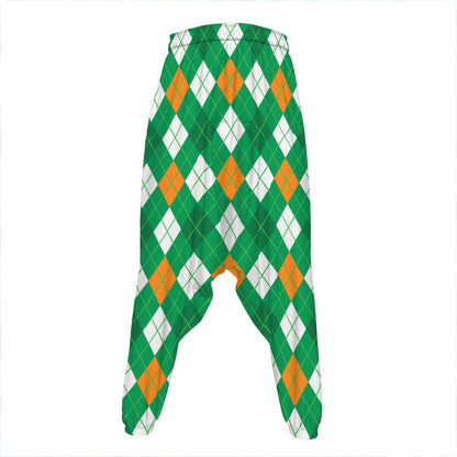 Saint Patrick's Day Argyle Pattern Print Hammer Pants