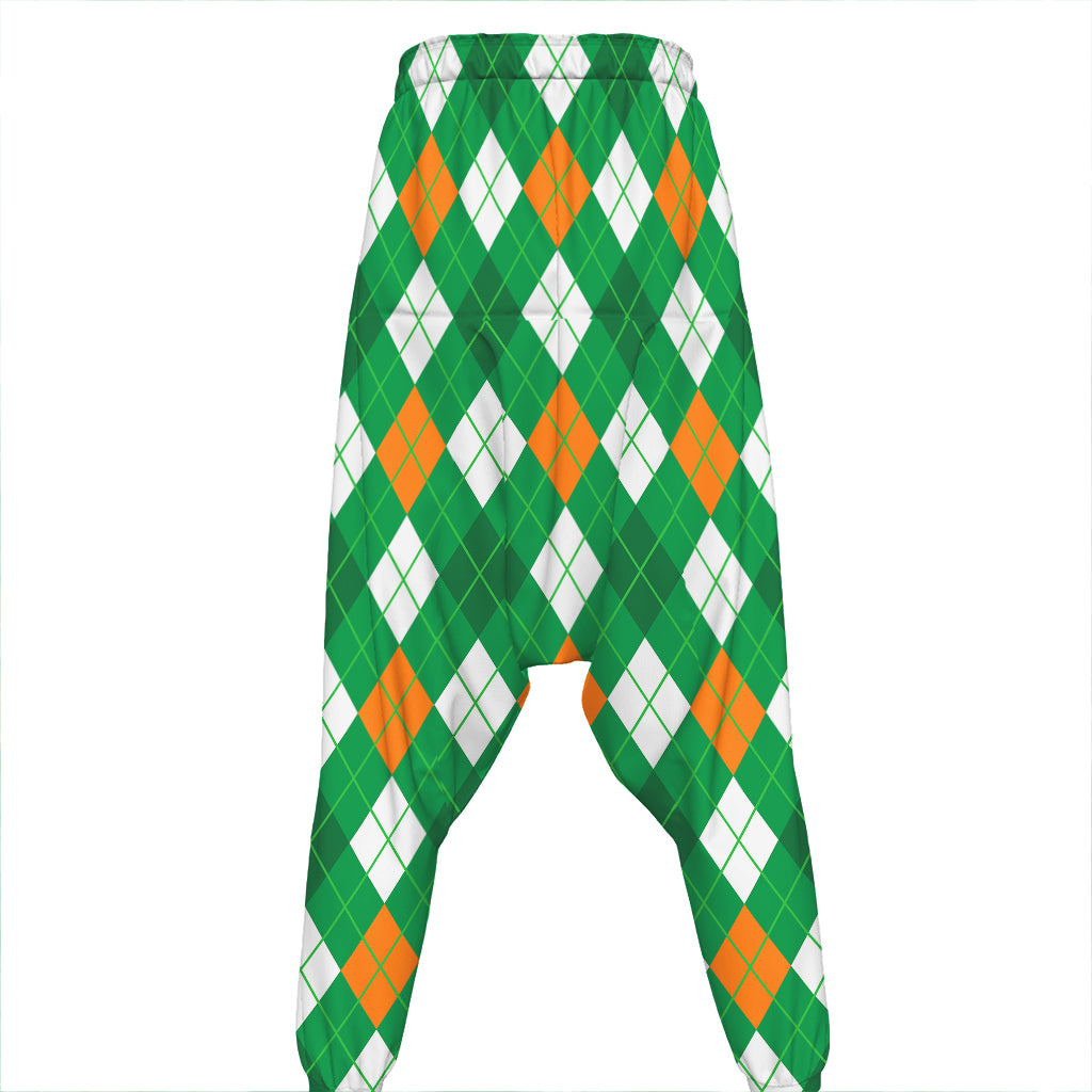 Saint Patrick's Day Argyle Pattern Print Hammer Pants