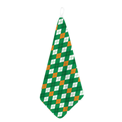 Saint Patrick's Day Argyle Pattern Print Hand Towel