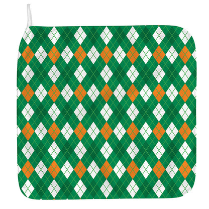 Saint Patrick's Day Argyle Pattern Print Hand Towel