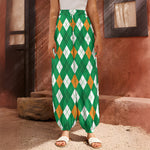 Saint Patrick's Day Argyle Pattern Print Harem Pants