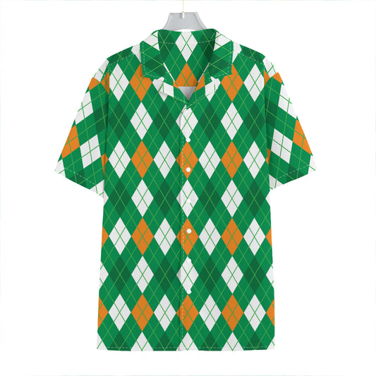 Saint Patrick's Day Argyle Pattern Print Hawaiian Shirt