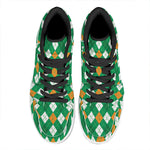 Saint Patrick's Day Argyle Pattern Print High Top Leather Sneakers