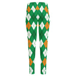 Saint Patrick's Day Argyle Pattern Print High-Waisted Pocket Leggings