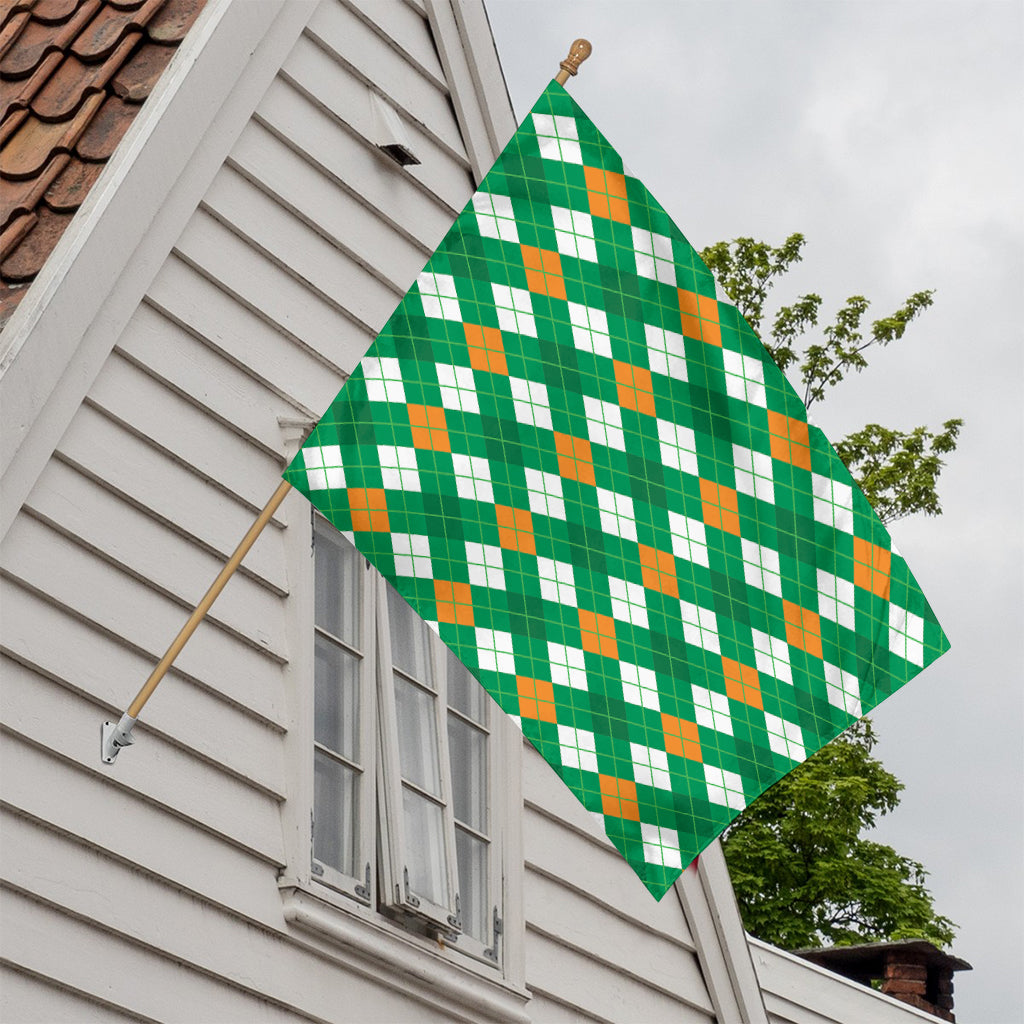 Saint Patrick's Day Argyle Pattern Print House Flag