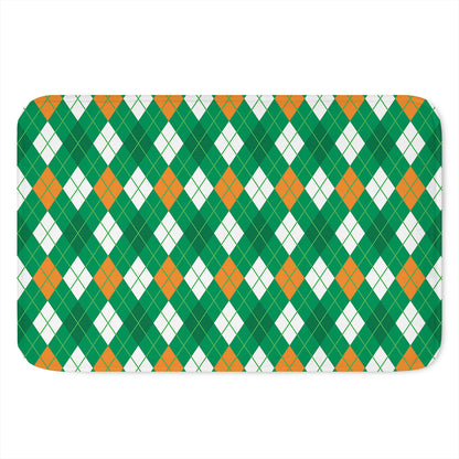 Saint Patrick's Day Argyle Pattern Print Indoor Door Mat
