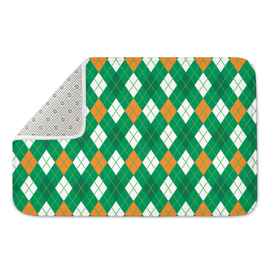 Saint Patrick's Day Argyle Pattern Print Indoor Door Mat