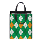 Saint Patrick's Day Argyle Pattern Print Insulated Lunch Tote